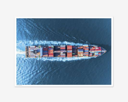 Containerskib set fra luften