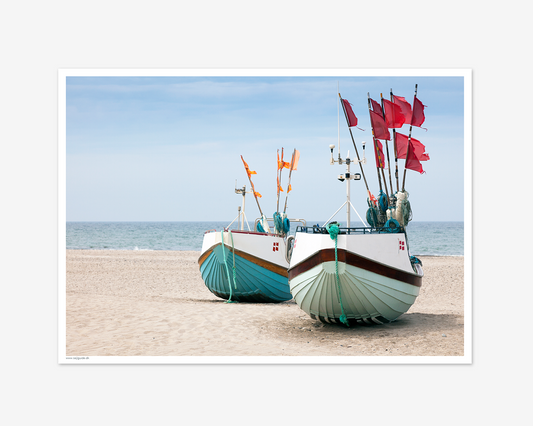 Fiskebåde på stranden, Jylland